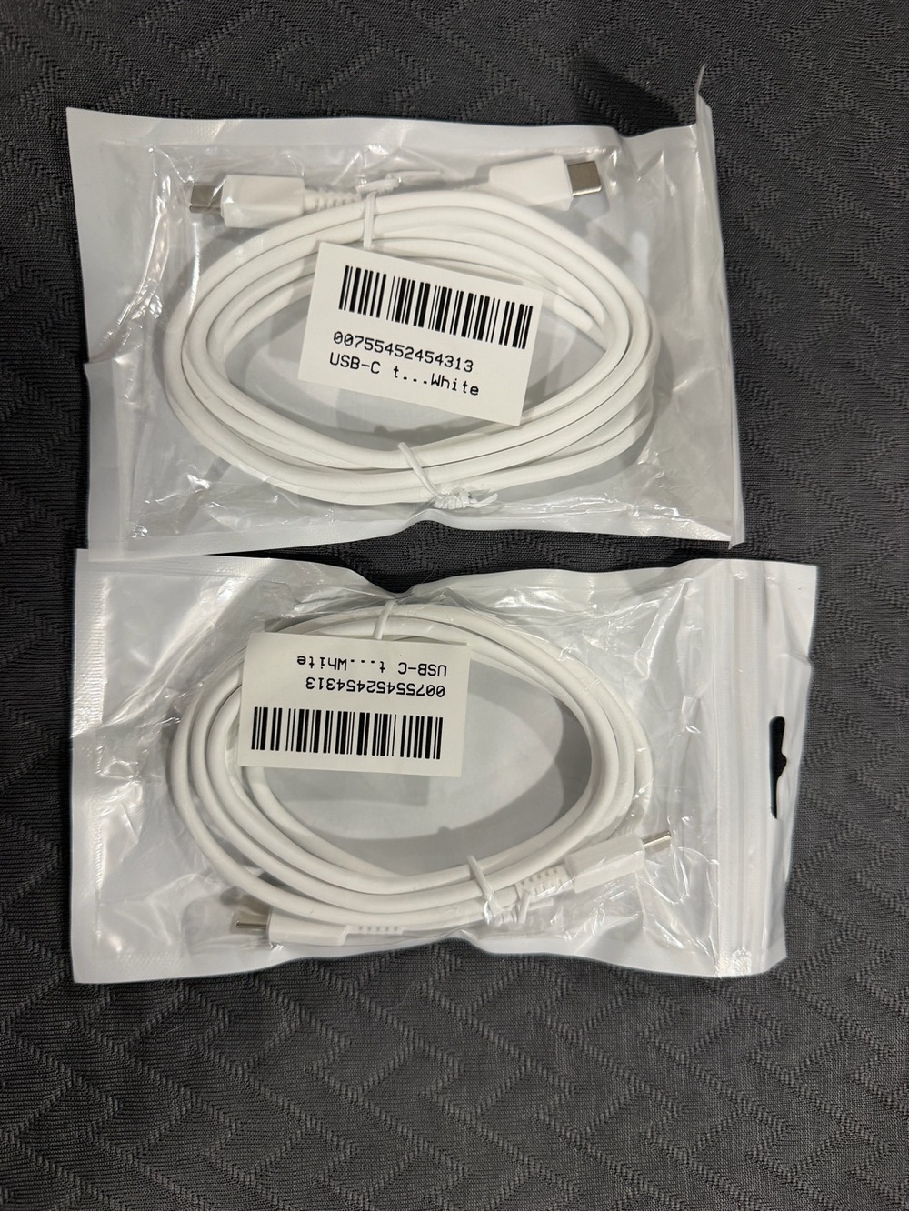 TWO (2) USB-C Charging & Data Cable - White
